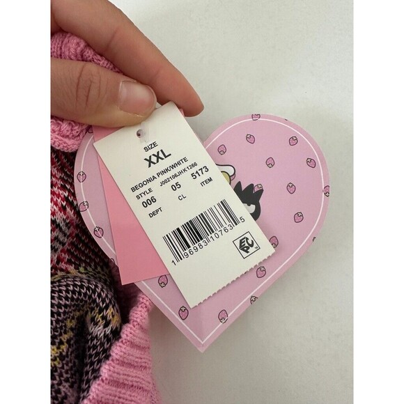 Hello Kitty Sanrio Knit Vest Checkered Begonia White Pink Women Size XXL 2X NEW - Picture 7 of 7